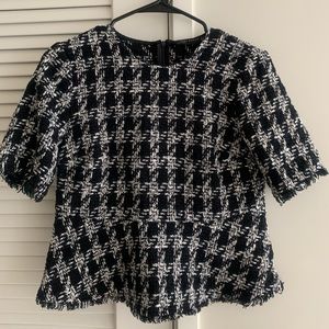 Zara top with houndstooth pattern